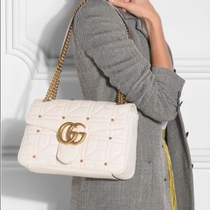 $2450 NEW Gucci gold stud marmont matelasse bag!